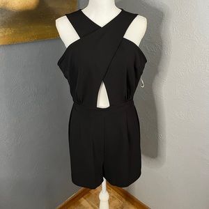 Bar III Cross Front Romper Black‎